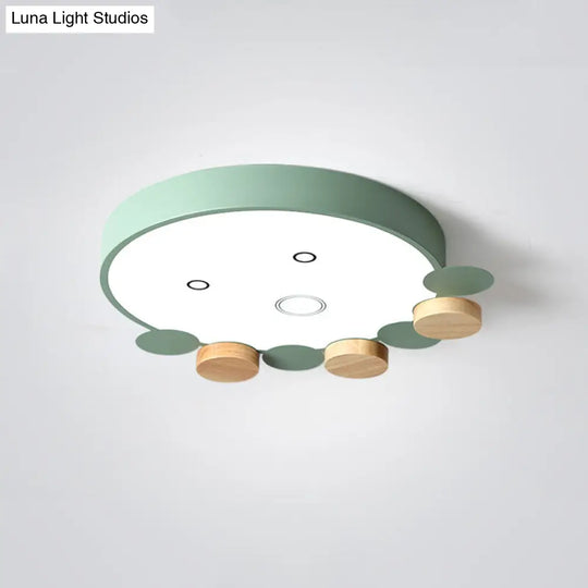 Octopus-Shaped Led Ceiling Light In Gray/White/Green For Kids Bedroom