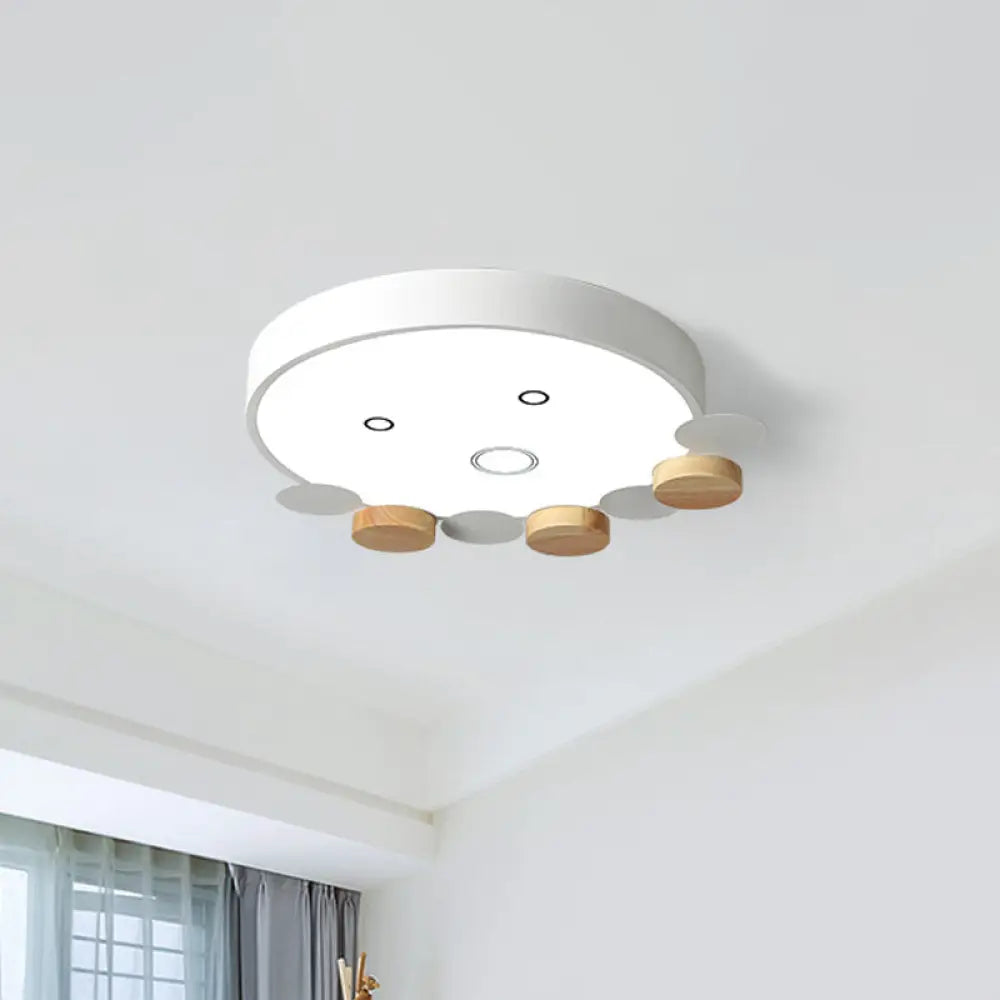 Octopus - Shaped Led Ceiling Light In Gray/White/Green For Kids’ Bedroom White