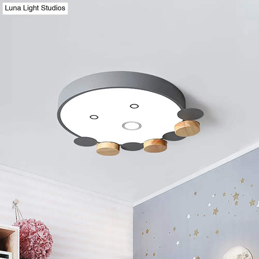 Octopus-Shaped Led Ceiling Light In Gray/White/Green For Kids Bedroom