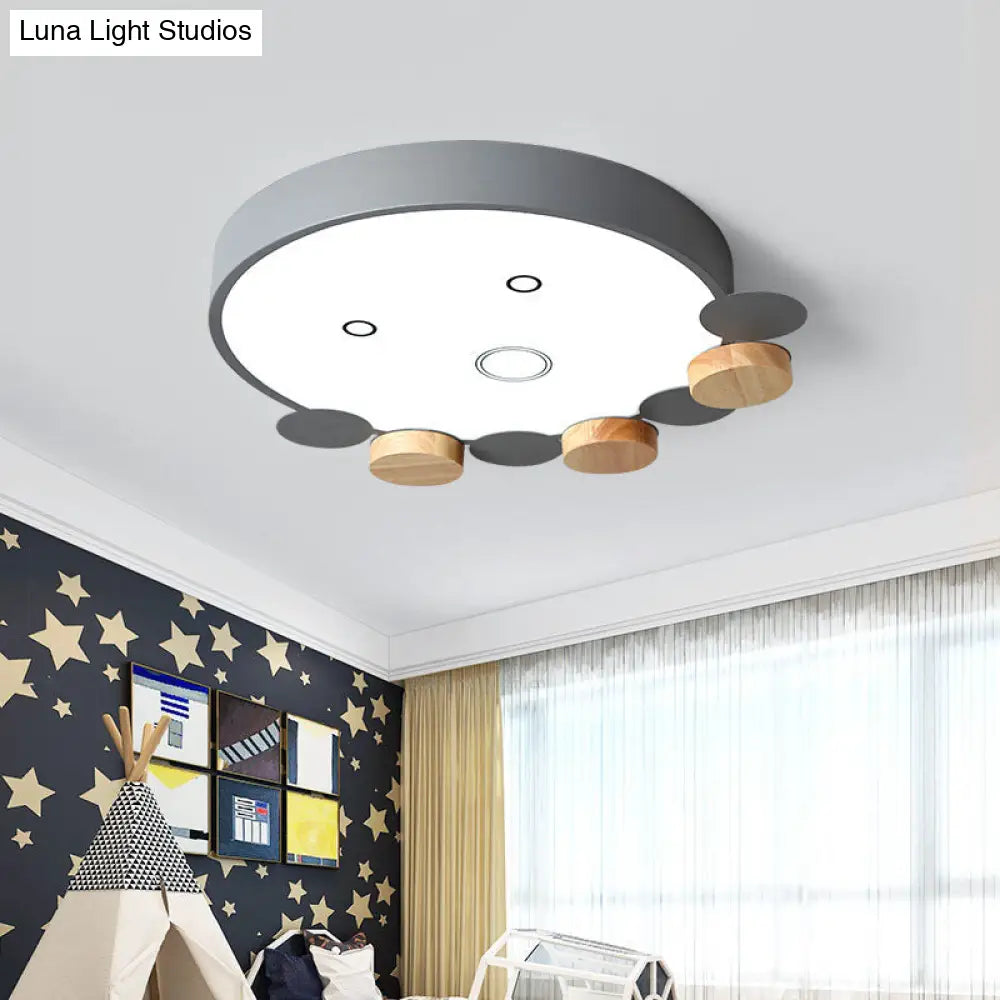 Octopus - Shaped Led Ceiling Light In Gray/White/Green For Kids’ Bedroom