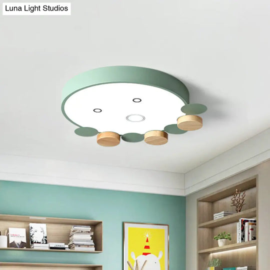 Octopus-Shaped Led Ceiling Light In Gray/White/Green For Kids Bedroom