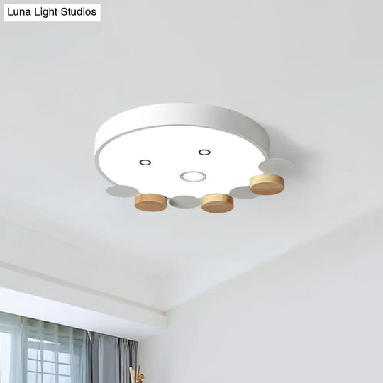 Octopus-Shaped Led Ceiling Light In Gray/White/Green For Kids Bedroom