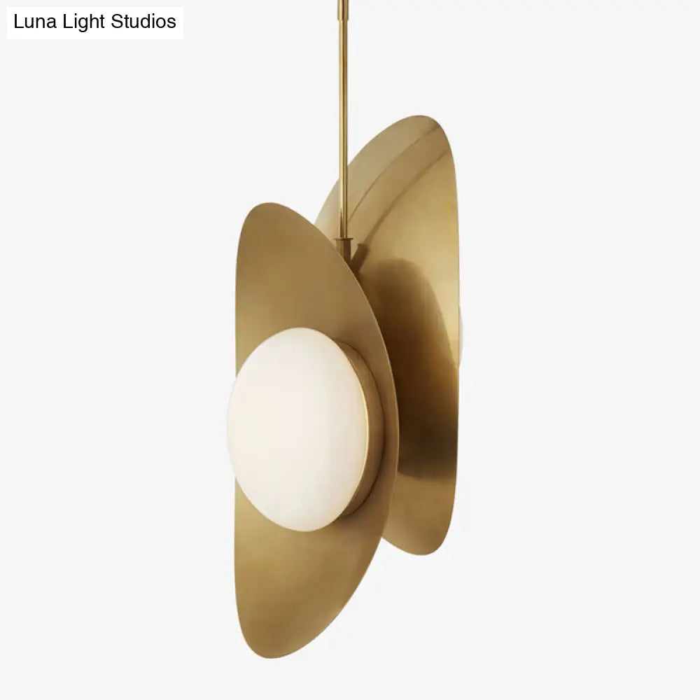 Postmodern Designer Pebble Pendant Light Kit With Opal Frosted Glass And 2 Lights - Black-Gold/Gold