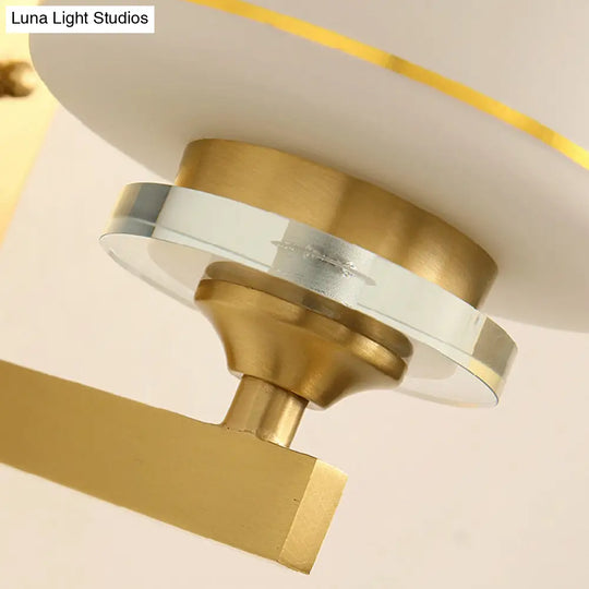 Opal Frosted Glass Wall Sconce In Gold Traditional Swastika Design