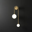 Opal Glass Ball Designer Sconce With 2 Gold Heads For Wall Mounting In Living Room