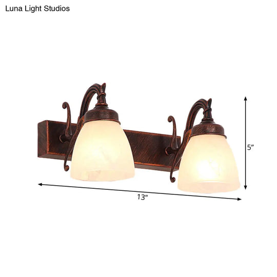 Opal Glass Copper Dome Sconce - Traditional Bathroom Vanity Light (1/2/3 Lights)