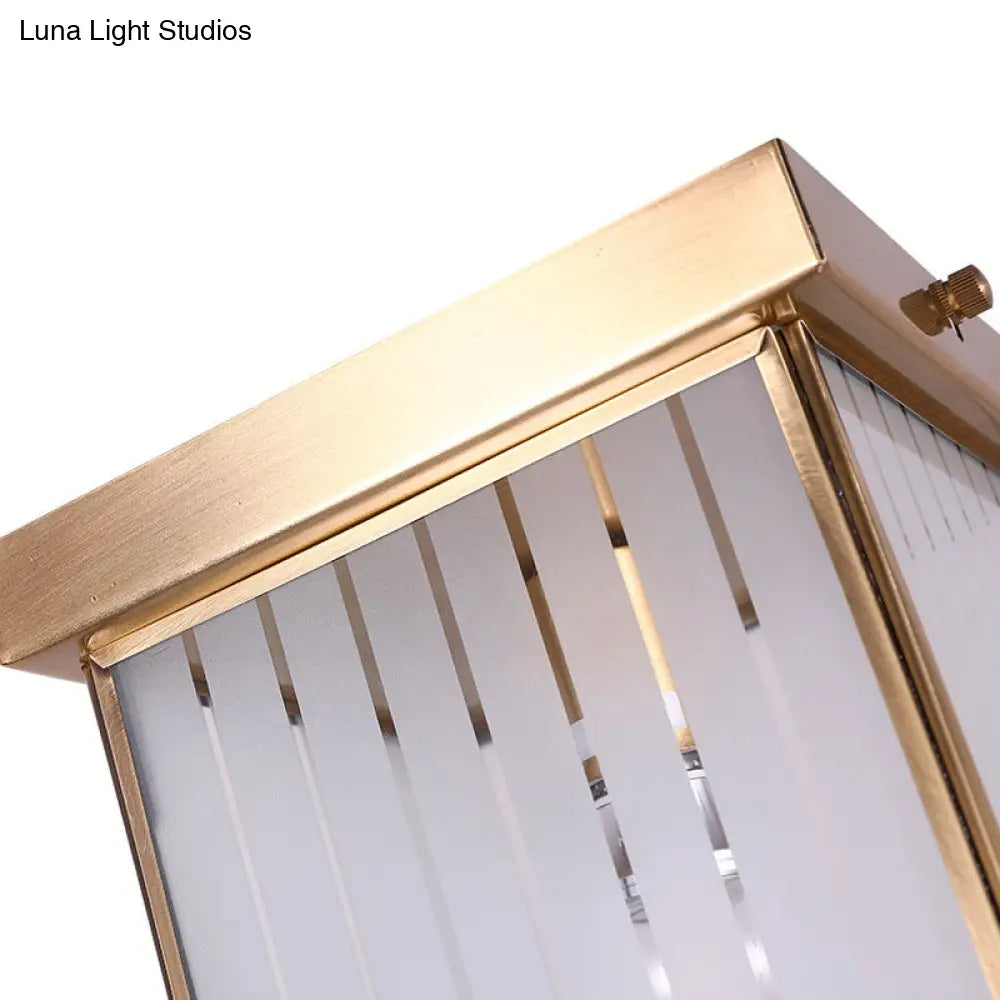 Opal Glass Flush Mount Light With Colonial Brass Finish - Ideal For Bedroom Ceiling Illumination