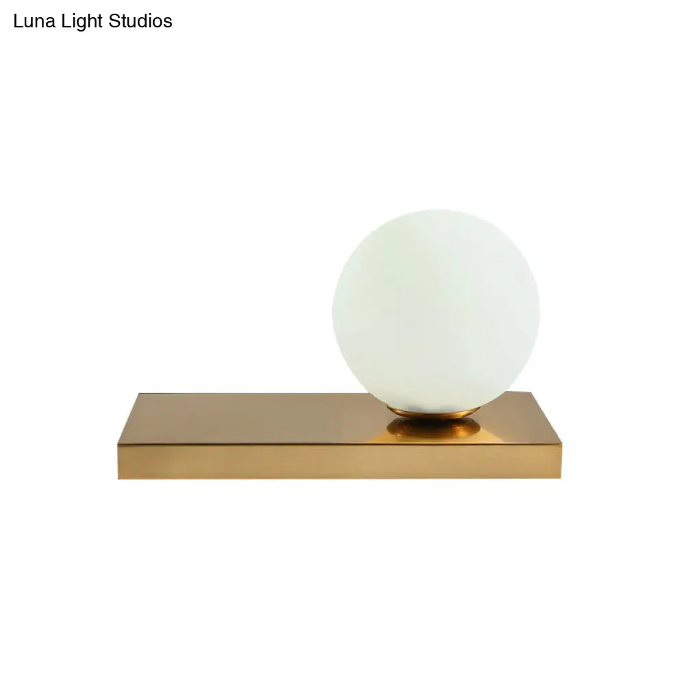 Opal Glass Global Table Lamp - Stylish 1 Light Modern Lighting With Gold Metal Base