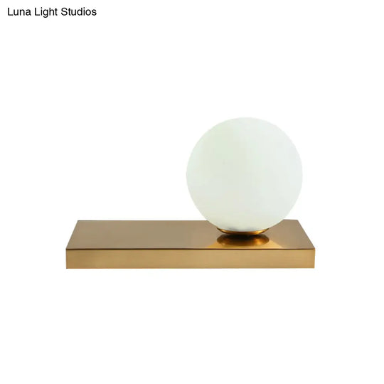 Opal Glass Global Table Lamp - Stylish 1 Light Modern Lighting With Gold Metal Base