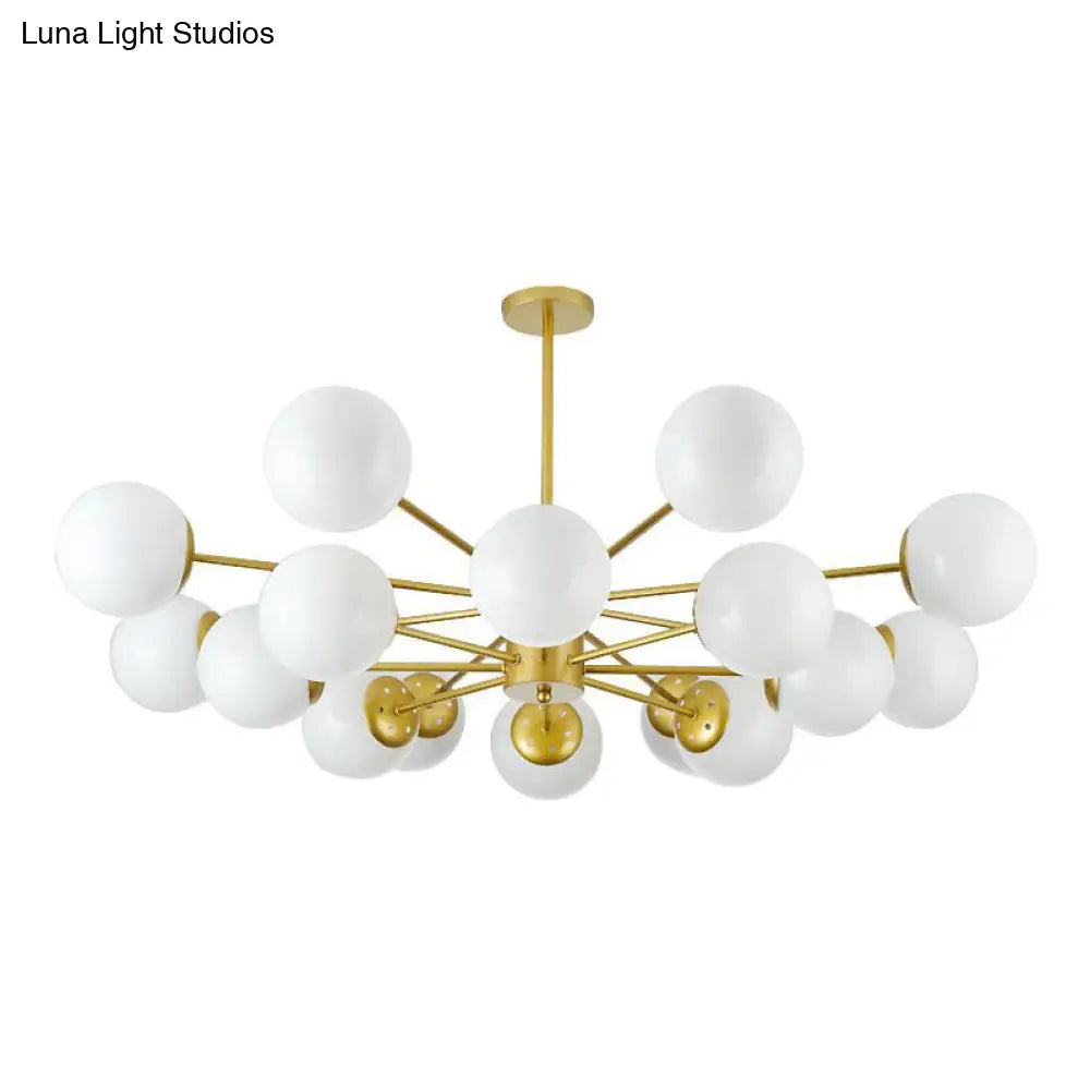 Opal Glass Living Room Ceiling Chandelier: Modern Minimalistic Suspension Lamp