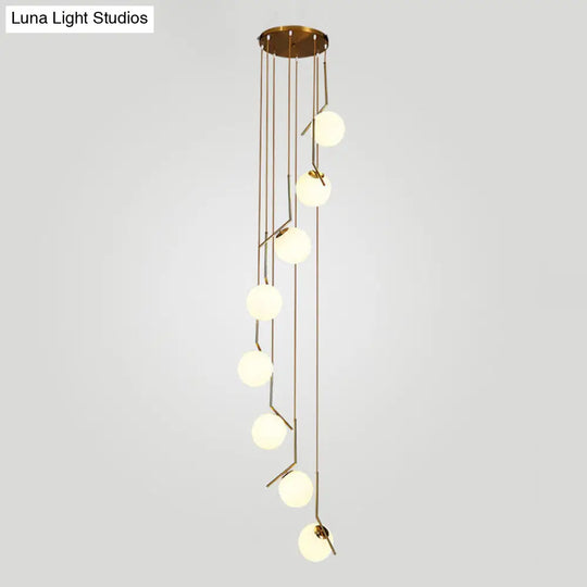 Sleek Opal Glass Pendant Lamp With Multi Light Spheres - Minimalist Design Perfect For Living Rooms