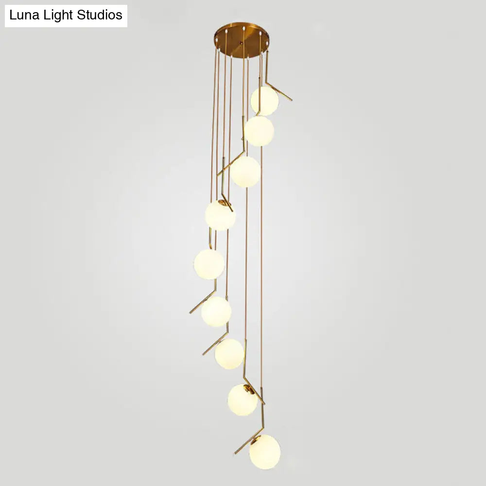 Sleek Opal Glass Pendant Lamp With Multi Light Spheres - Minimalist Design Perfect For Living Rooms