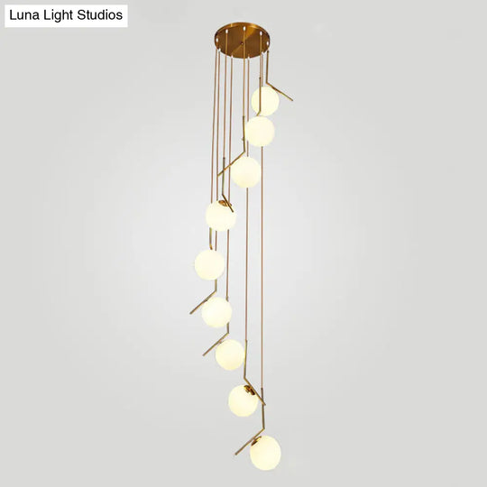 Sleek Opal Glass Pendant Lamp With Multi Light Spheres - Minimalist Design Perfect For Living Rooms