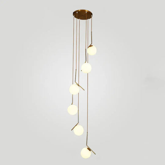 Opal Glass Multi-Light Pendant With Minimalist Sphere Design – Stylish Metal Arm Suspension Lamp