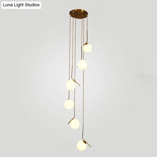 Sleek Opal Glass Pendant Lamp With Multi Light Spheres - Minimalist Design Perfect For Living Rooms