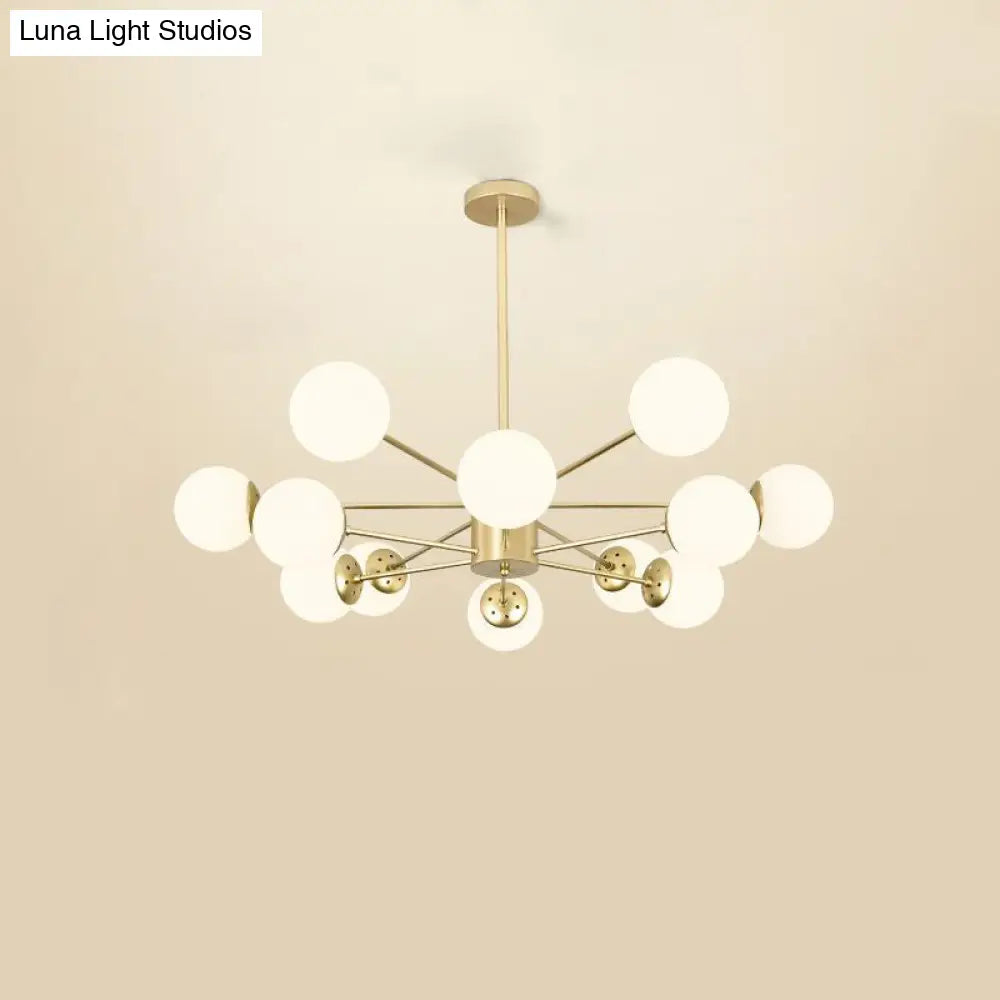 Opal Glass Radial Chandelier - Postmodern Style Pendant Light For Living Room 12 / Gold