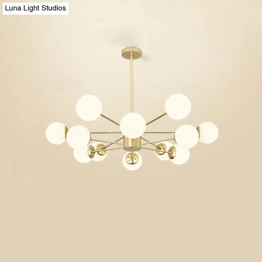 Opal Glass Radial Chandelier - Postmodern Style Pendant Light For Living Room 12 / Gold