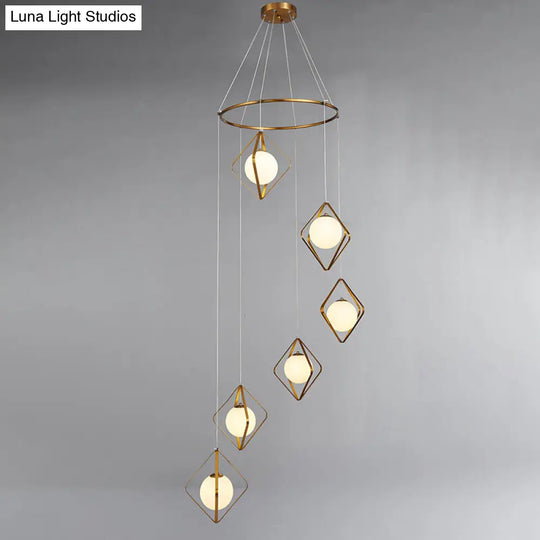 Modern Multi Light Pendant Lamp With Opal Glass Shade - Perfect For Living Room