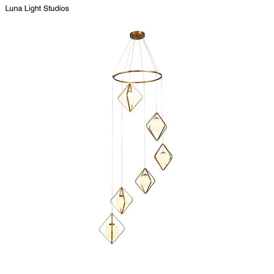 Modern Multi Light Pendant Lamp With Opal Glass Shade - Perfect For Living Room