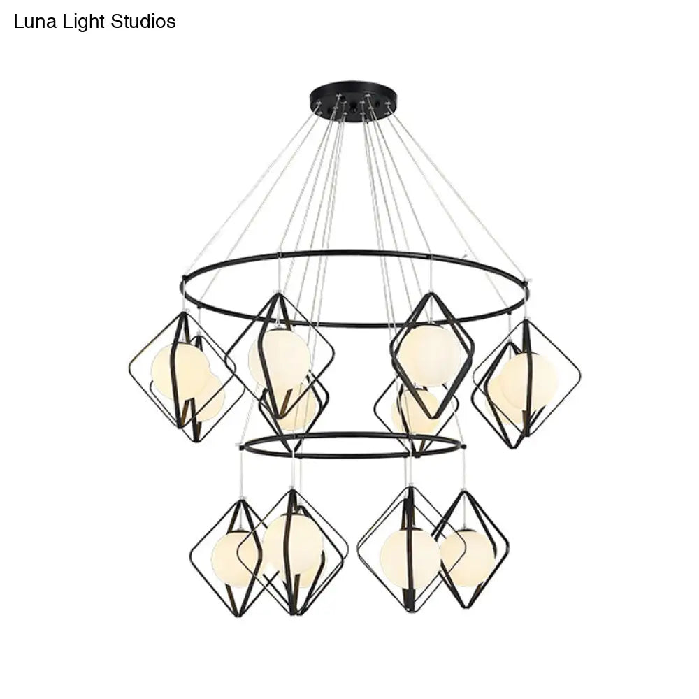 Modern Multi Light Pendant Lamp With Opal Glass Shade - Perfect For Living Room