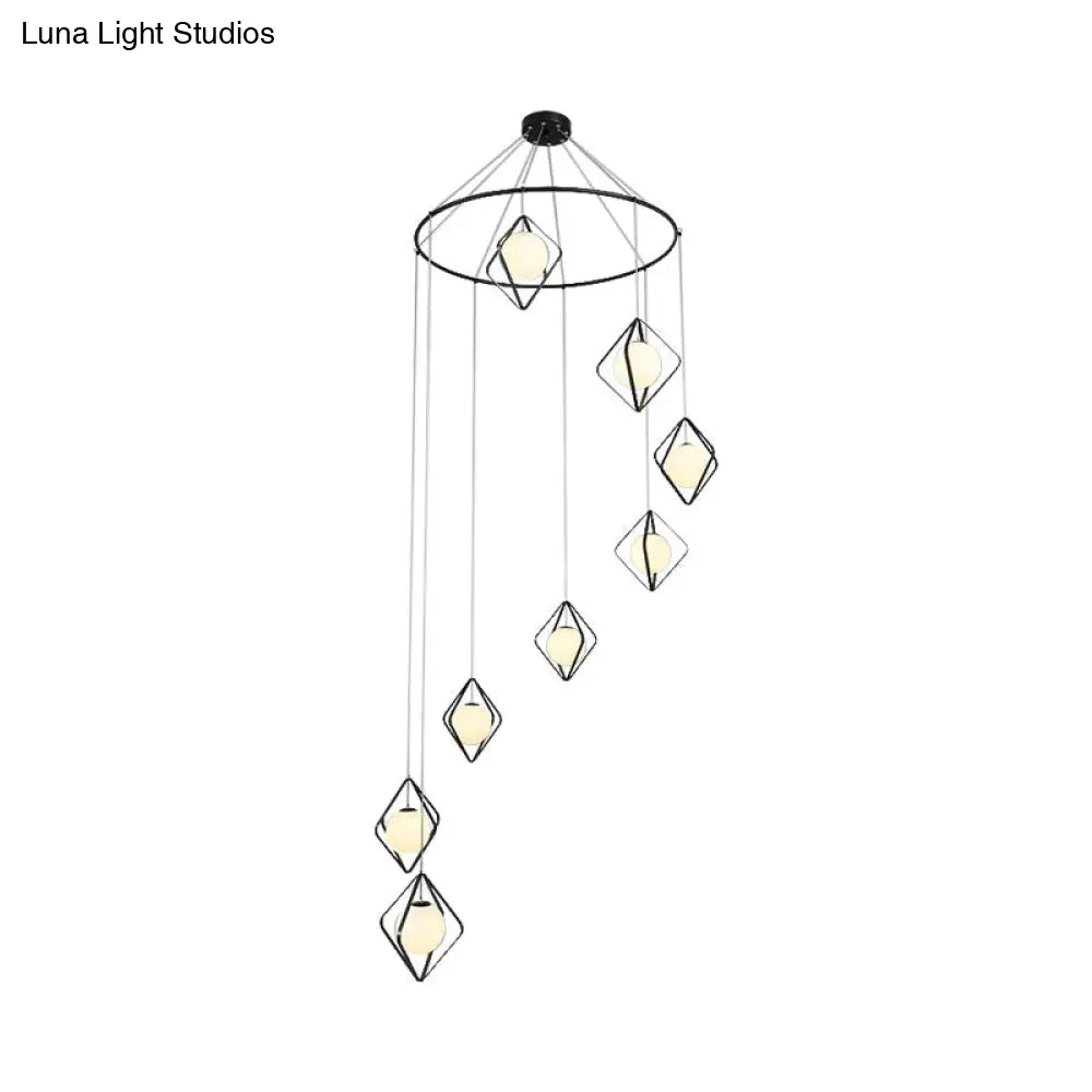 Modern Multi Light Pendant Lamp With Opal Glass Shade - Perfect For Living Room