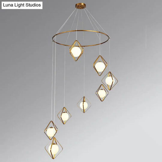 Modern Multi Light Pendant Lamp With Opal Glass Shade - Perfect For Living Room