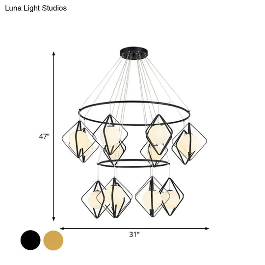 Modern Multi Light Pendant Lamp With Opal Glass Shade - Perfect For Living Room