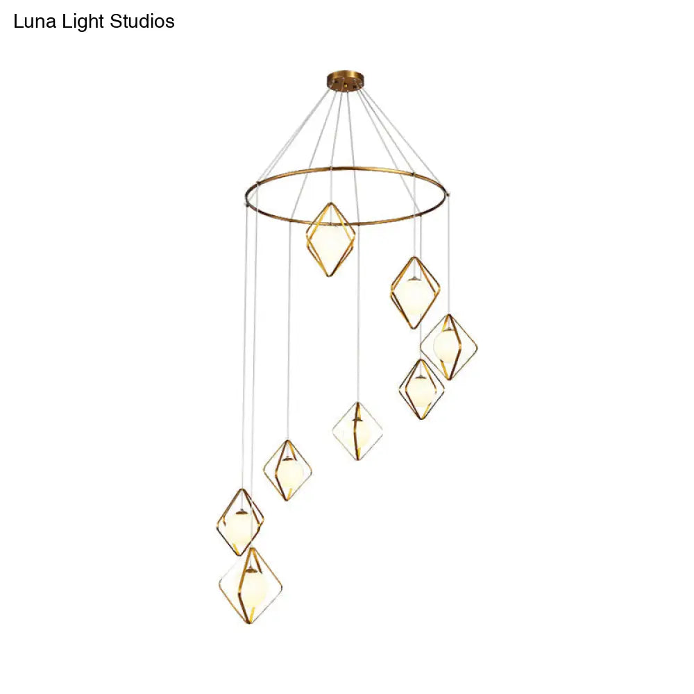 Modern Multi Light Pendant Lamp With Opal Glass Shade - Perfect For Living Room