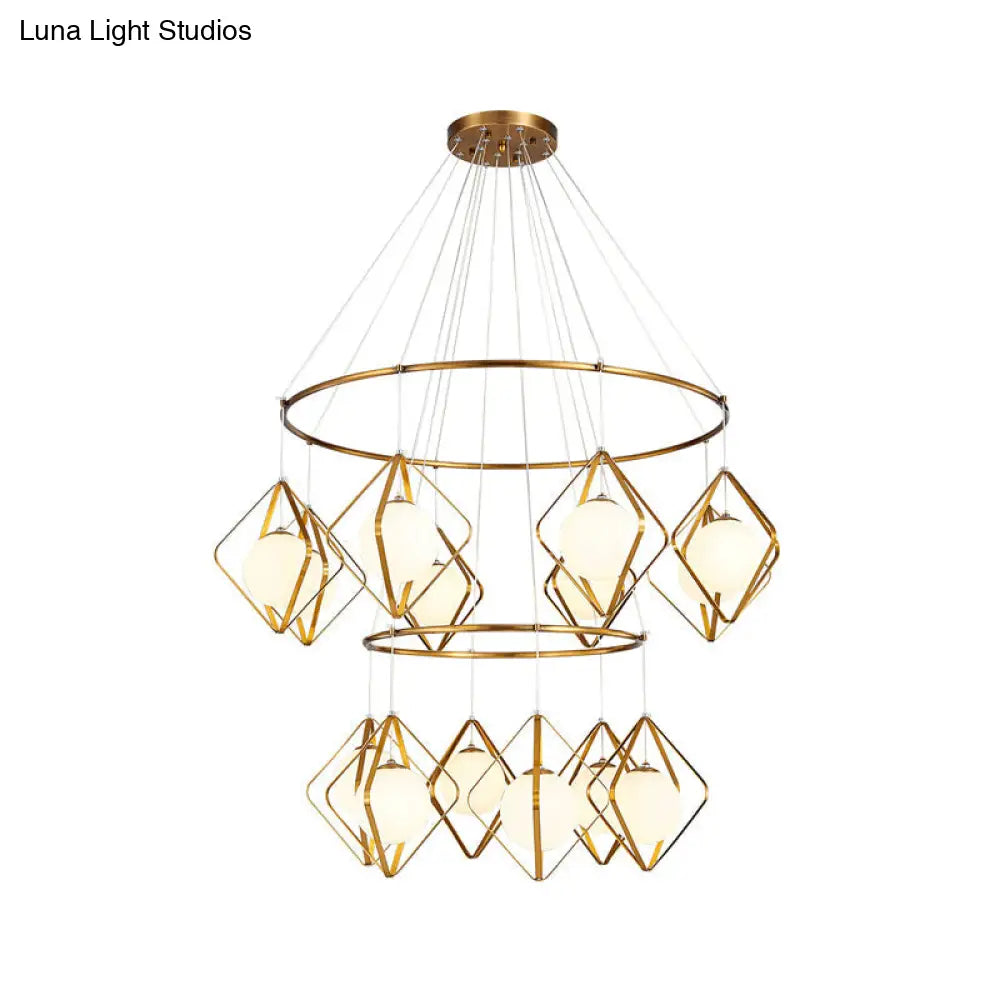 Modern Multi Light Pendant Lamp With Opal Glass Shade - Perfect For Living Room