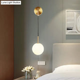 Opal Glass Spherical Wall Lamp: Simplistic 1-Bulb Light Fixture For Bedroom