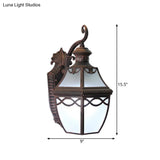 Opal Glass Wall Mounted Outdoor Lantern Sconce Lamp - Lodge Rust Design