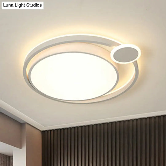 Orbit Acrylic Led Ceiling Light - Simple Flush Mount For Bedroom White / Small