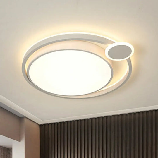 Orbit Acrylic Led Ceiling Light - Simple Flush Mount For Bedroom White / Small