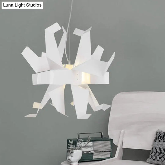 Origami Bird Pendant Lamp - White/Red Art Decor Hanging Light Fixture
