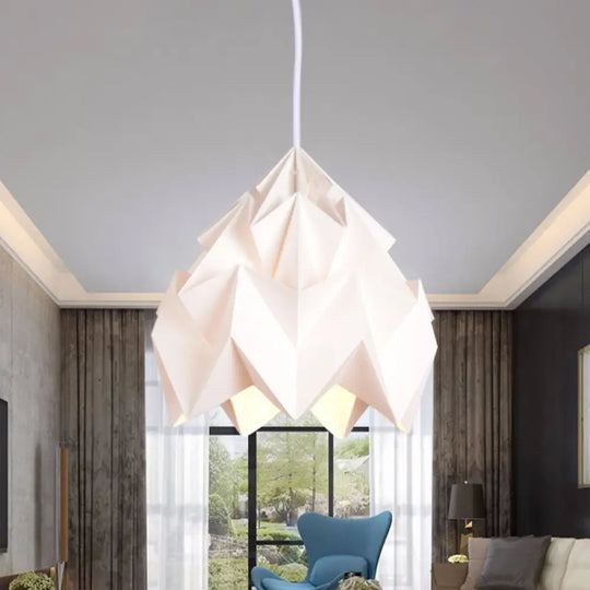 Origami Ceiling Pendant Light Macaron Paper 9.5’/15’ Dia 1-Light Hanging Lamp -