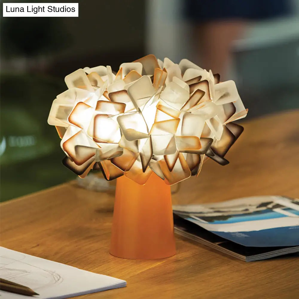 Origami Metal Flower Night Lamp: Decorative Led Accent Light For Living Room