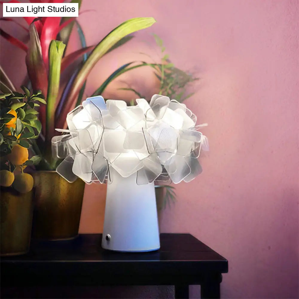 Origami Metal Flower Night Lamp: Decorative Led Accent Light For Living Room