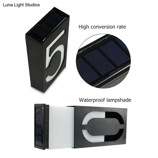 Outdoor Lighting Porch Lights House Number Solar Led Light 6 Led Illumination Doorplate Lamp With