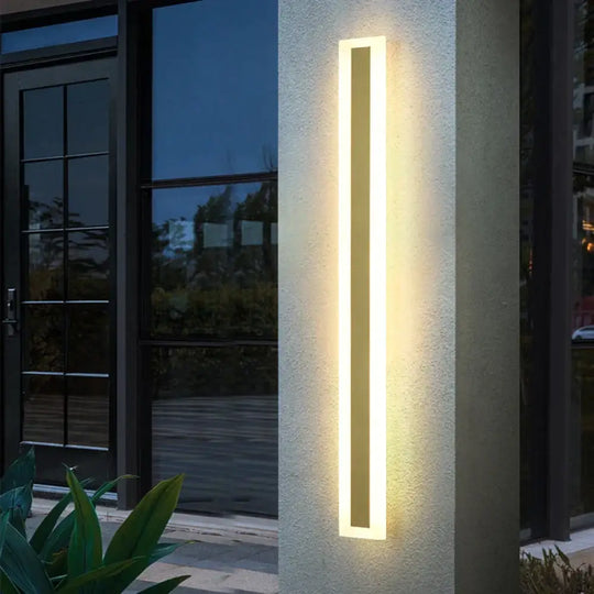 Outdoor Lighting Tall Led Wall Lamp Ip65 Waterproof Aluminum Dimmable Gold Garden Porch Sconce