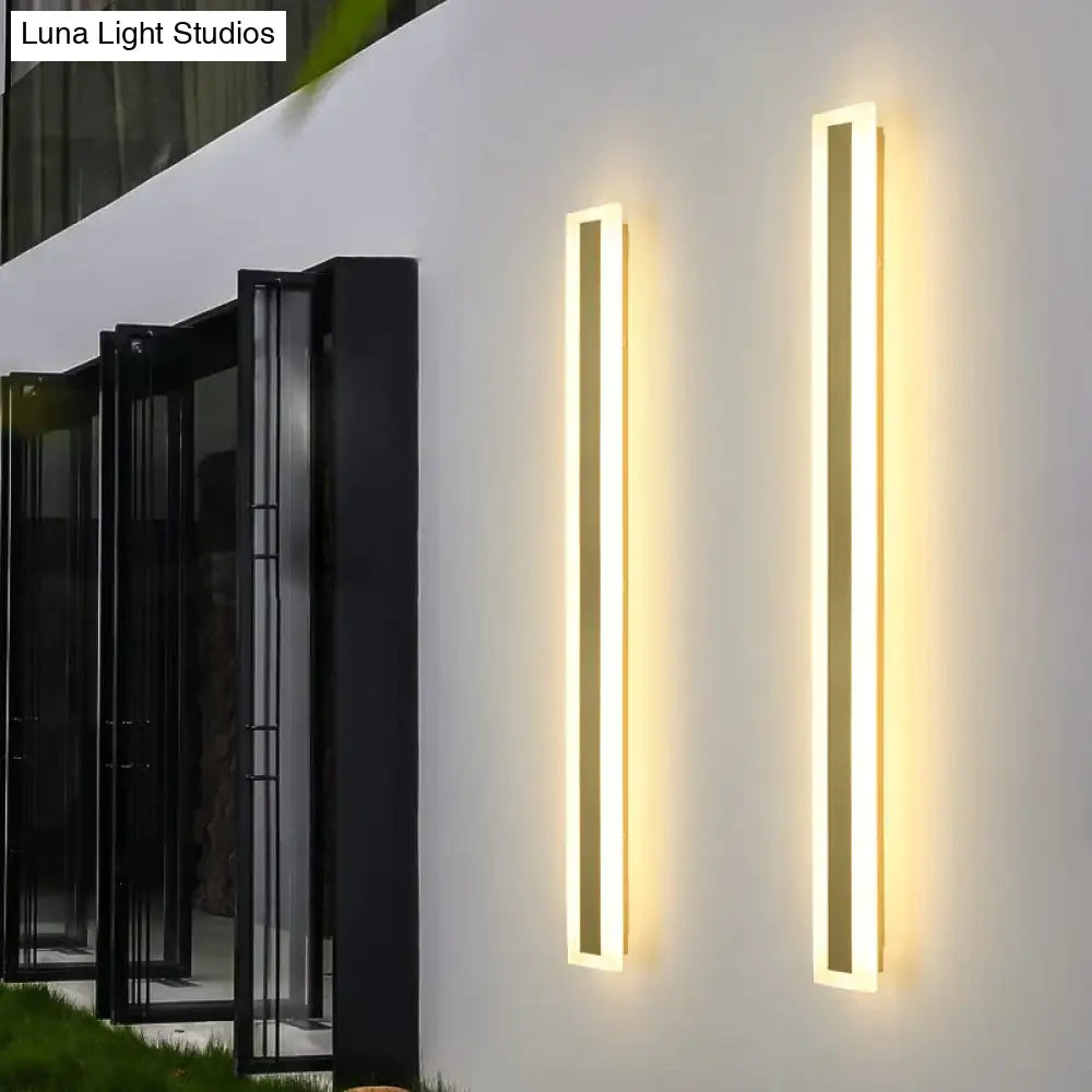 Outdoor Lighting Tall Led Wall Lamp Ip65 Waterproof Aluminum Dimmable Gold Garden Porch Sconce