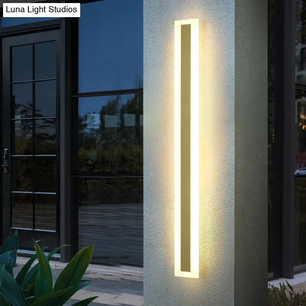 Outdoor Lighting Tall Led Wall Lamp Ip65 Waterproof Aluminum Dimmable Gold Garden Porch Sconce