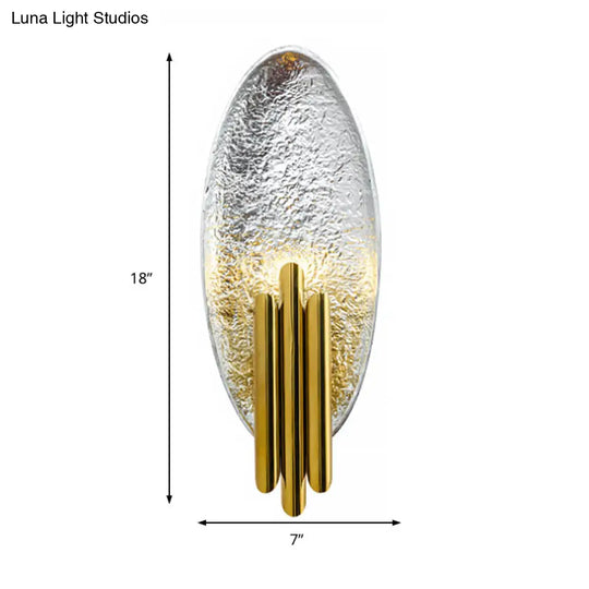 Oval Wall Sconce Lighting - Postmodern Led Resin Fixture Silver/Gold Finish 18 Height