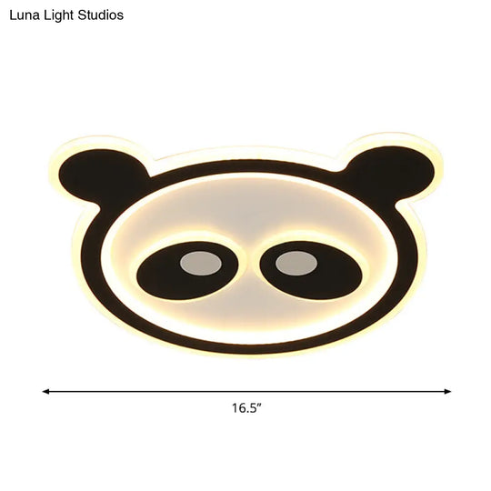 Panda Led Acrylic Cartoon Ceiling Light For Kids Bedroom In Warm/White