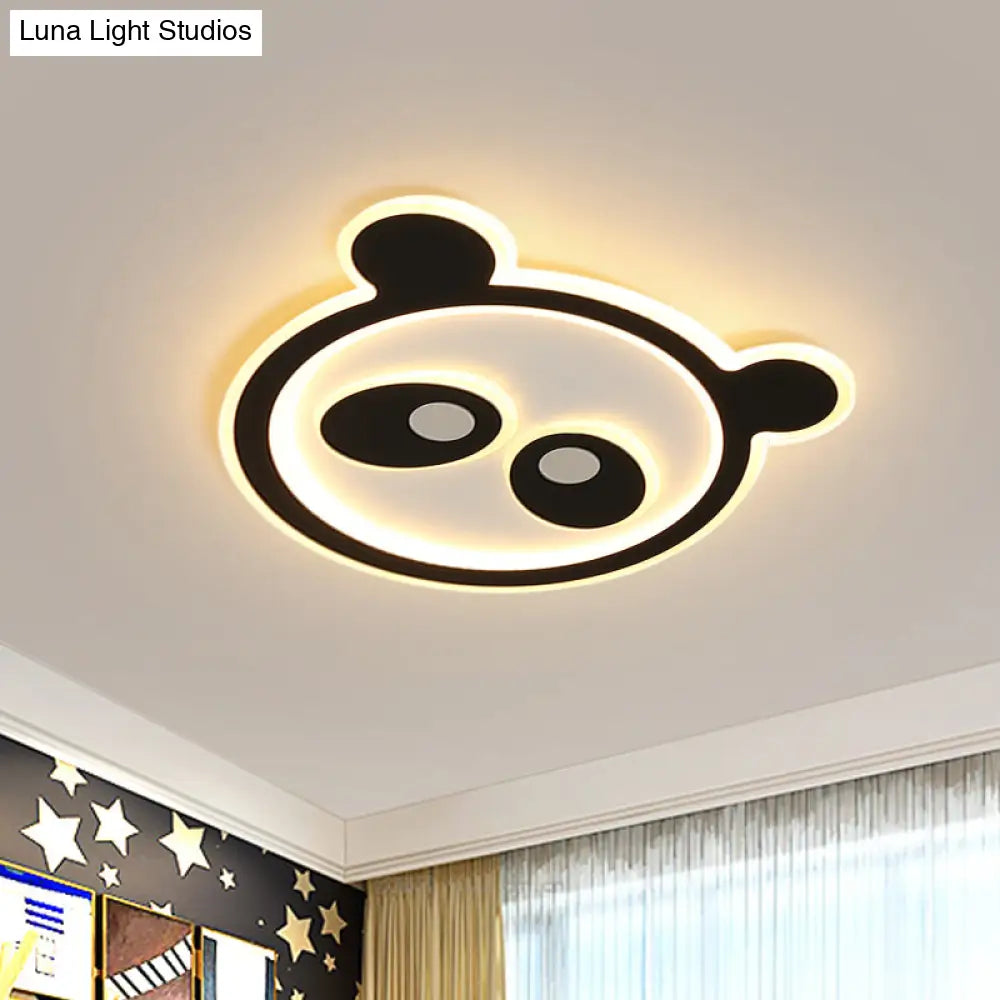 Panda Led Acrylic Cartoon Ceiling Light For Kids Bedroom In Warm/White