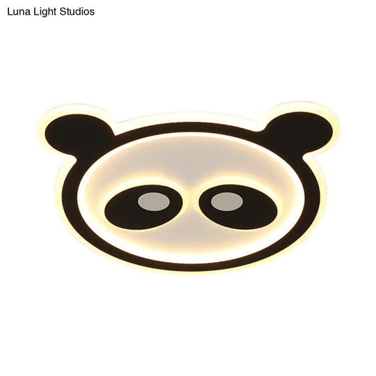 Panda Led Acrylic Cartoon Ceiling Light For Kids Bedroom In Warm/White