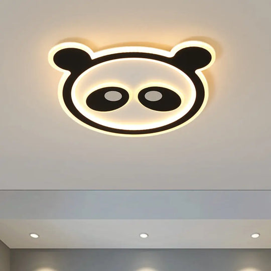 Panda Led Acrylic Cartoon Ceiling Light For Kids Bedroom In Warm/White Black / Warm