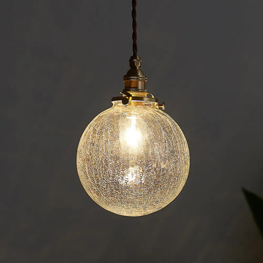 Pauline - Modern Industrial Sphere Ceiling Light Single Clear Glass Hanging Pendant For Living Room