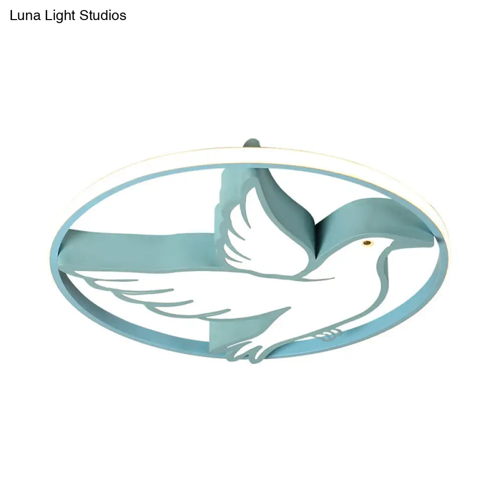 Peace Pigeon Acrylic Ceiling Light With Led Ring: Perfect For Living Rooms And Animal Lovers