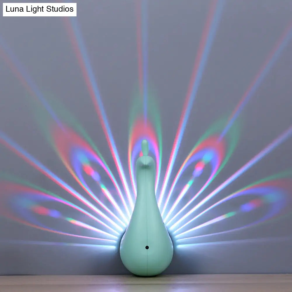 Peacock Night Light - Creative Animal Led Wall For Hallway & Childs Bedroom