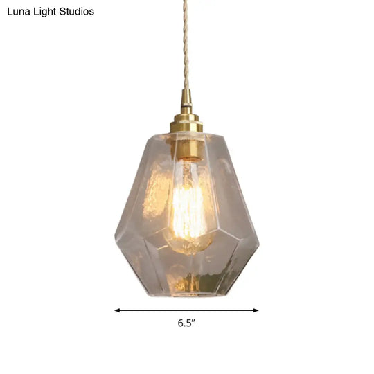 Clear Glass Hanging Lamp For Dining Room - Contemporary Pear Shaped Pendant Light